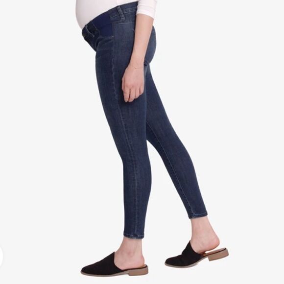 isabel 12 Dark Wash Blue Maternity Skinny Jeans - Picture 2 of 16